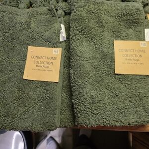 Olive Green Bath Rug Set Of 2